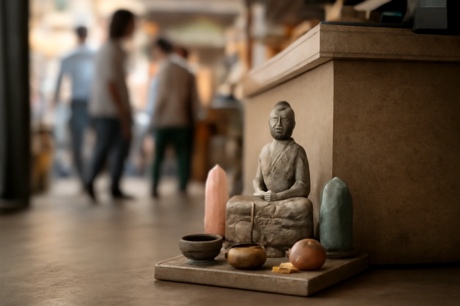 Bàn thờ thần tài ở cửa hàng và nơi buôn bán